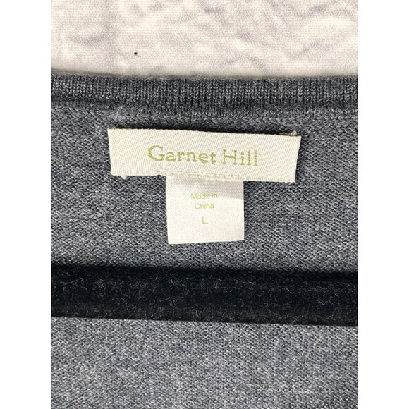 GARNET HILL Women's Dark Gray Merino Wool Scoop Neck Sweater Dress Large - Picture 3 of 5